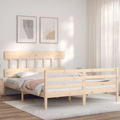 Bed Frame without Mattress 150x200 cm Solid Wood