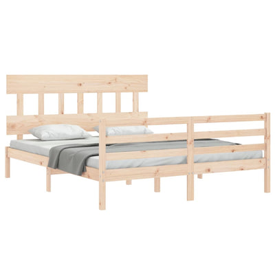 Bed Frame without Mattress 150x200 cm Solid Wood