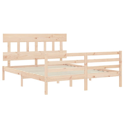 Bed Frame without Mattress 150x200 cm Solid Wood