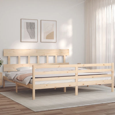 Bed Frame without Mattress 183x203 cm King Solid Wood