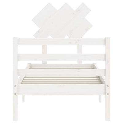 Bed Frame without Mattress White 90x190 cm Solid Wood