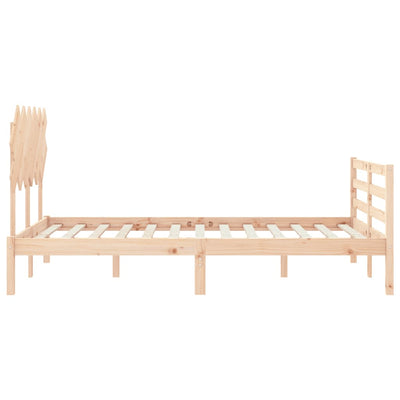 Bed Frame without Mattress 135x190 cm Solid Wood