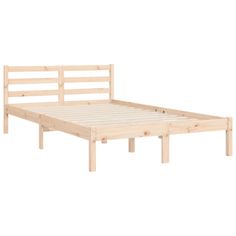 Bed Frame without Mattress 135x190 cm Solid Wood