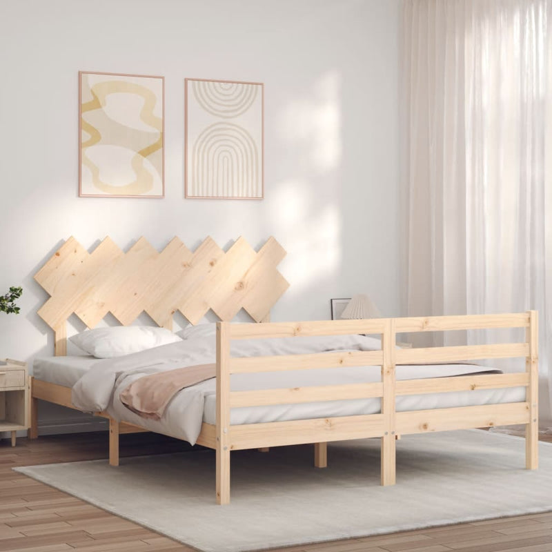 Bed Frame without Mattress 150x200 cm Solid Wood