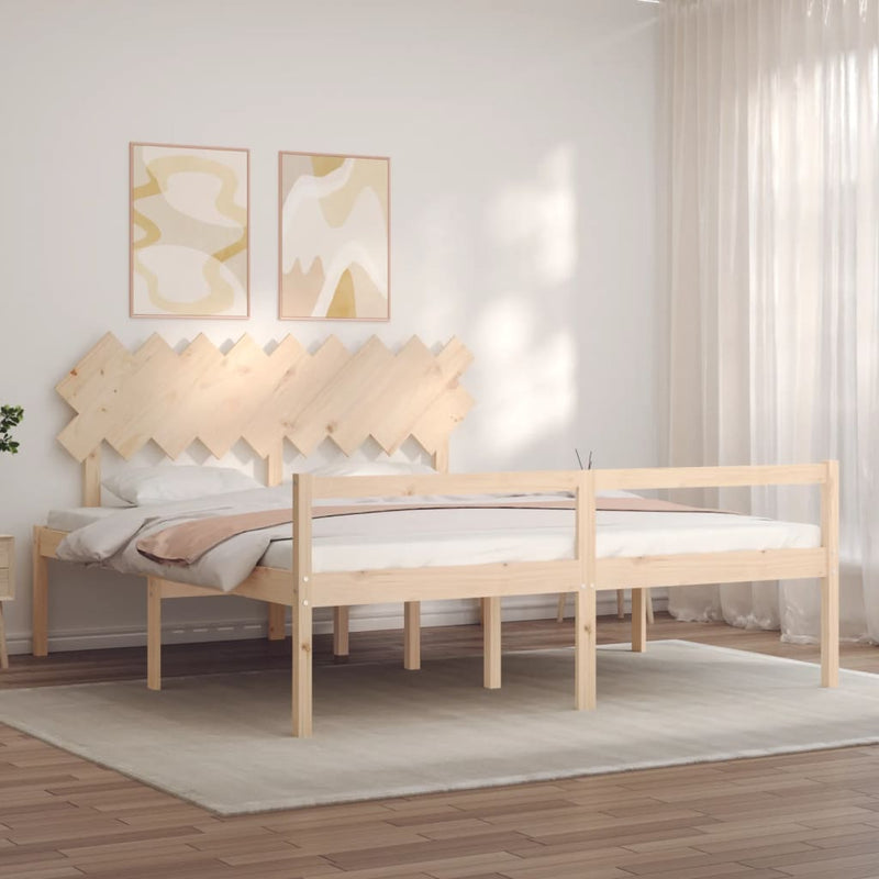 Senior Bed without Mattress 183x203 cm King Solid Wood