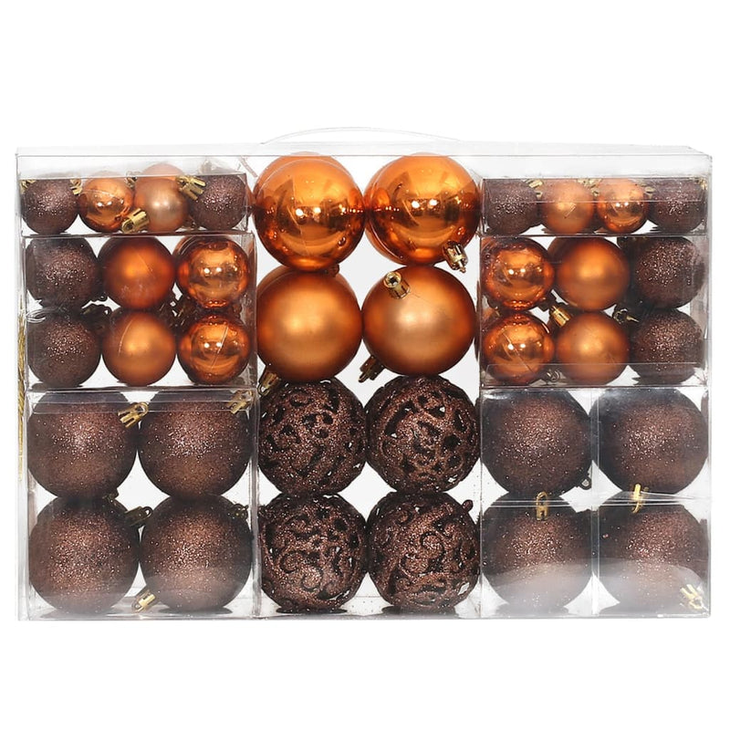 Christmas Baubles 100 pcs Brown 3 / 4 / 6 cm