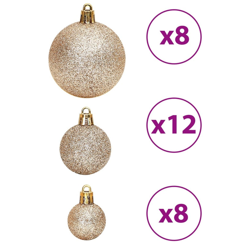 Christmas Baubles 100 pcs Champagne and Brown 3 / 4 / 6 cm