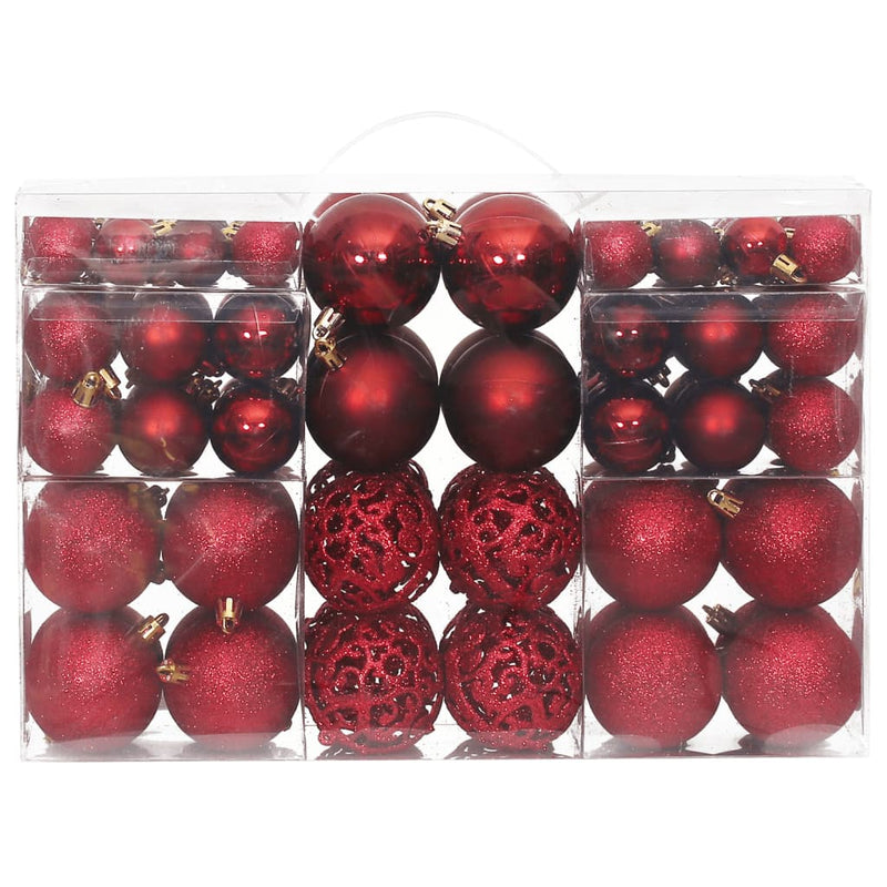 Christmas Baubles 100 pcs Wine Red 3 / 4 / 6 cm