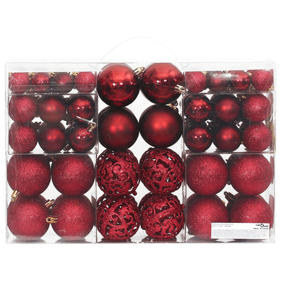 Christmas Baubles 100 pcs Wine Red 3 / 4 / 6 cm