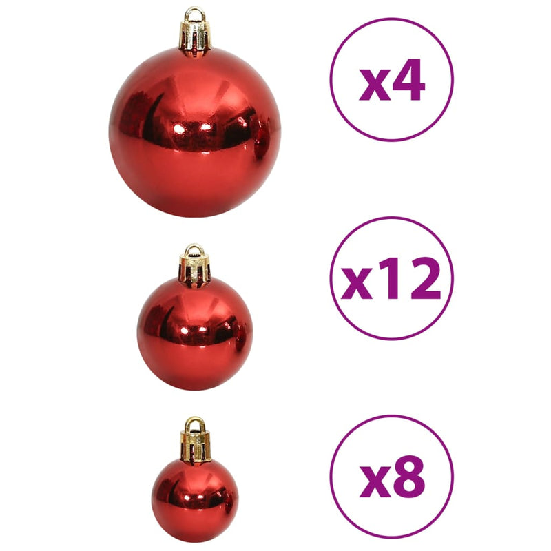 Christmas Baubles 100 pcs Wine Red 3 / 4 / 6 cm