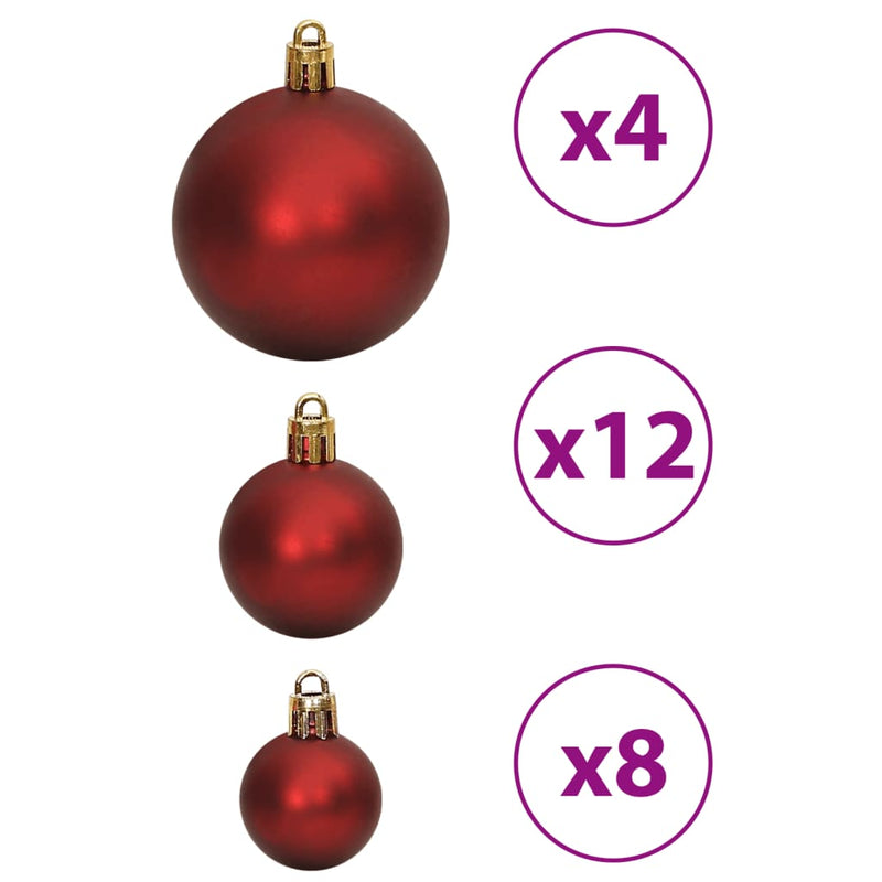 Christmas Baubles 100 pcs Wine Red 3 / 4 / 6 cm