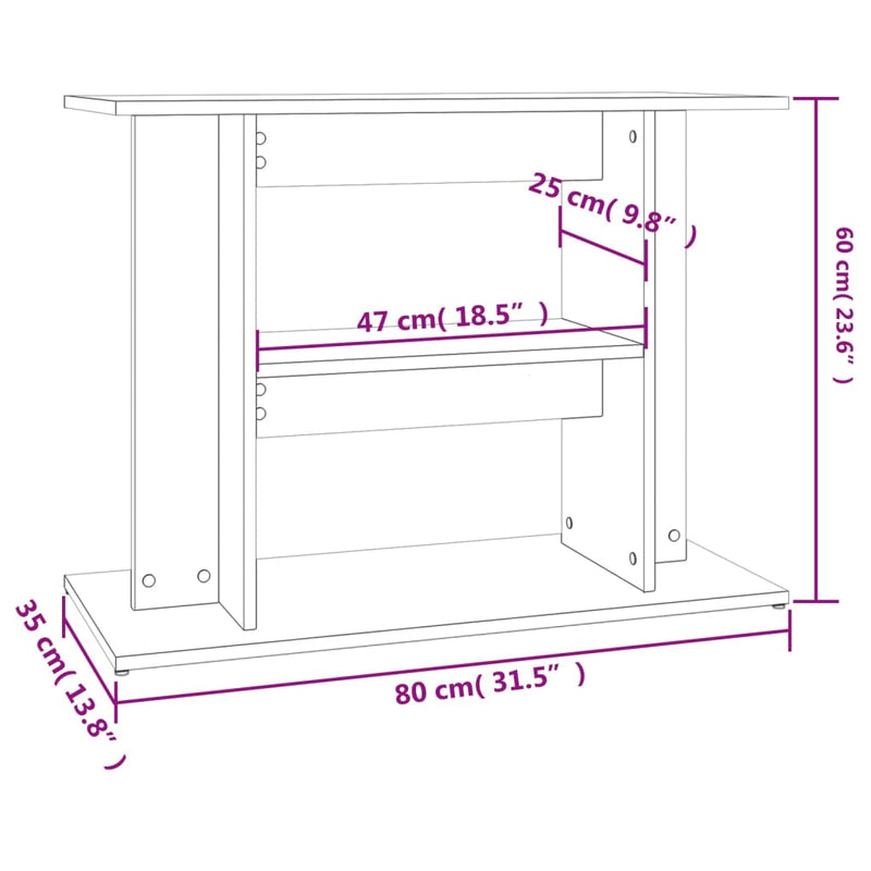 Aquarium Stand Sonoma Oak 80x35x60 cm Engineered Wood