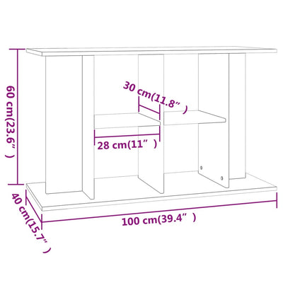 Aquarium Stand White 100x40x60 cm Engineered Wood