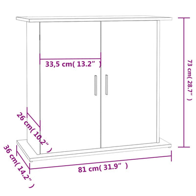 Aquarium Stand Black 81x36x73 cm Engineered Wood