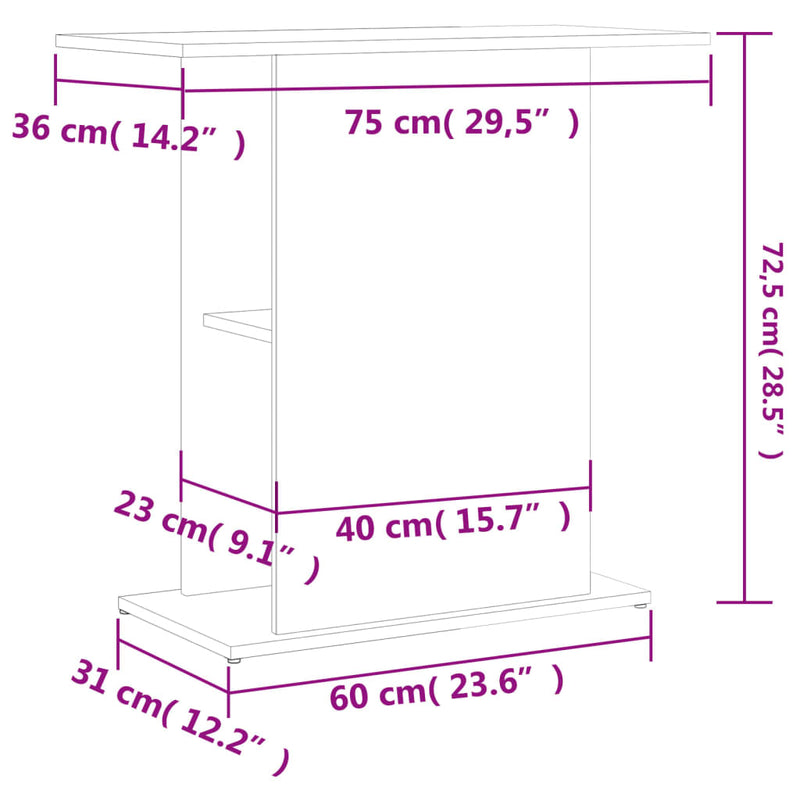 Aquarium Stand Black 75x36x72.5 cm Engineered Wood