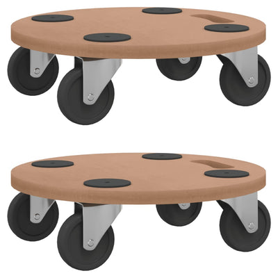 Dolly Trolleys 2 pcs Round Engineered Wood