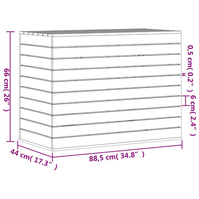 Laundry Basket 88.5x44x66 cm Solid Wood Pine