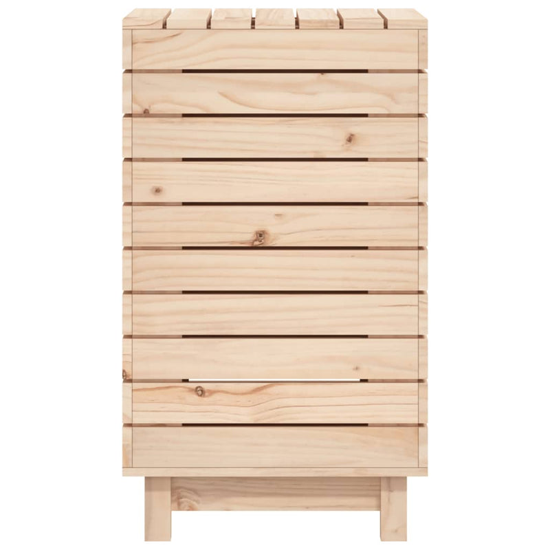 Laundry Basket 44x44x76 cm Solid Wood Pine