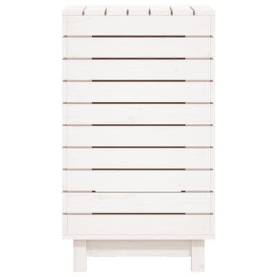 Laundry Basket White 44x44x76 cm Solid Wood Pine