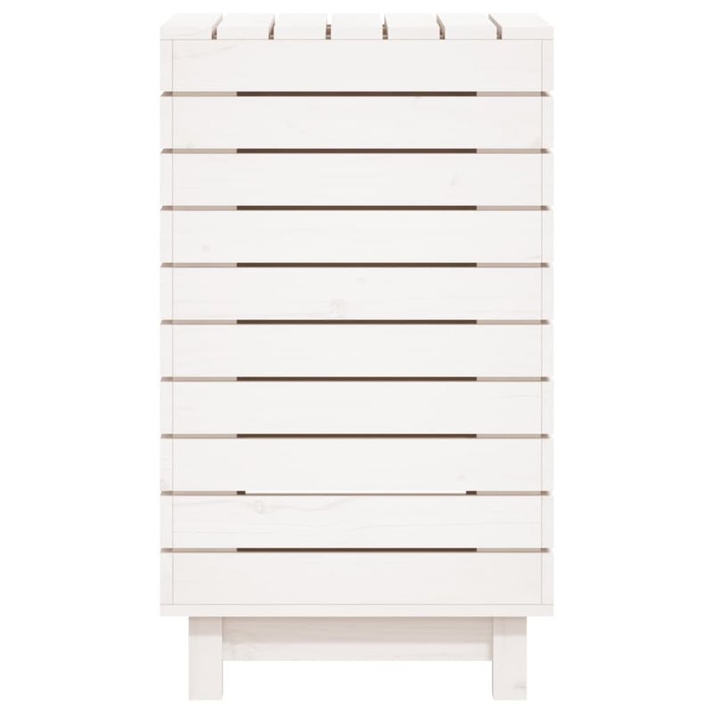 Laundry Basket White 44x44x76 cm Solid Wood Pine