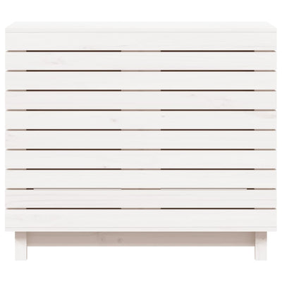 Laundry Basket White 88.5x44x76 cm Solid Wood Pine