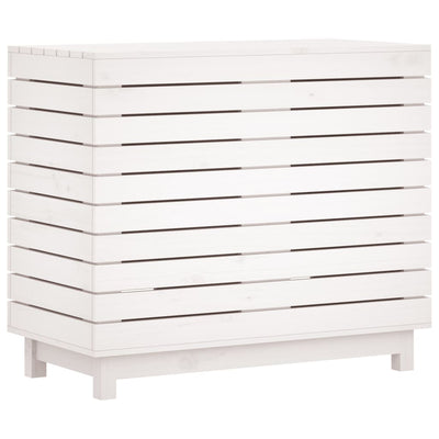 Laundry Basket White 88.5x44x76 cm Solid Wood Pine