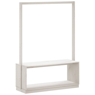 Clothes Rack with Shoe Storage White 113x40x157.5 cm Solid Wood Pine