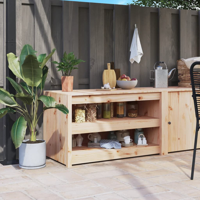 Outdoor Kitchen Cabinet 106x55x64 cm Solid Wood Pine