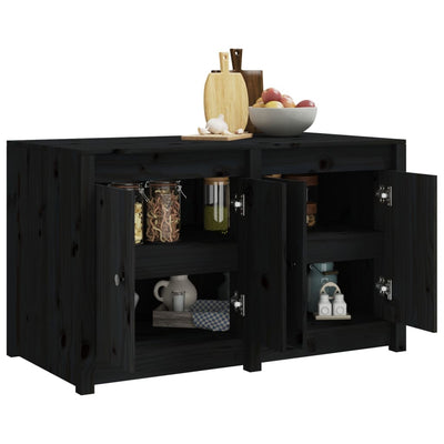 Outdoor Kitchen Cabinet Black 106x55x64 cm Solid Wood Pine