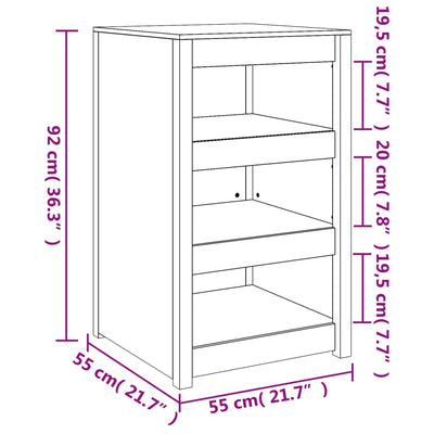 Outdoor Kitchen Cabinet 55x55x92 cm Solid Wood Pine