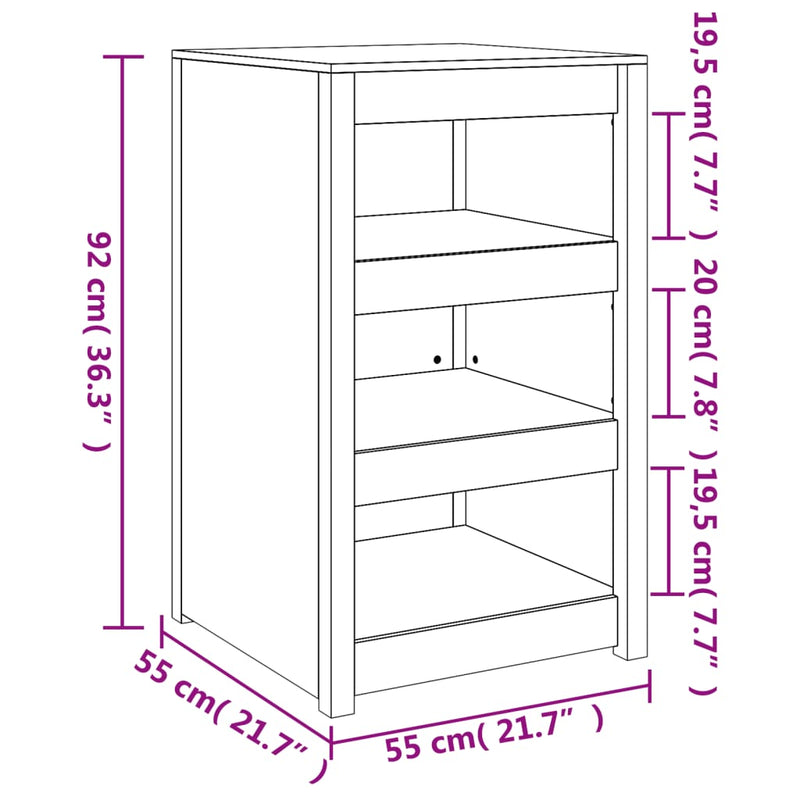 Outdoor Kitchen Cabinet White 55x55x92 cm Solid Wood Pine