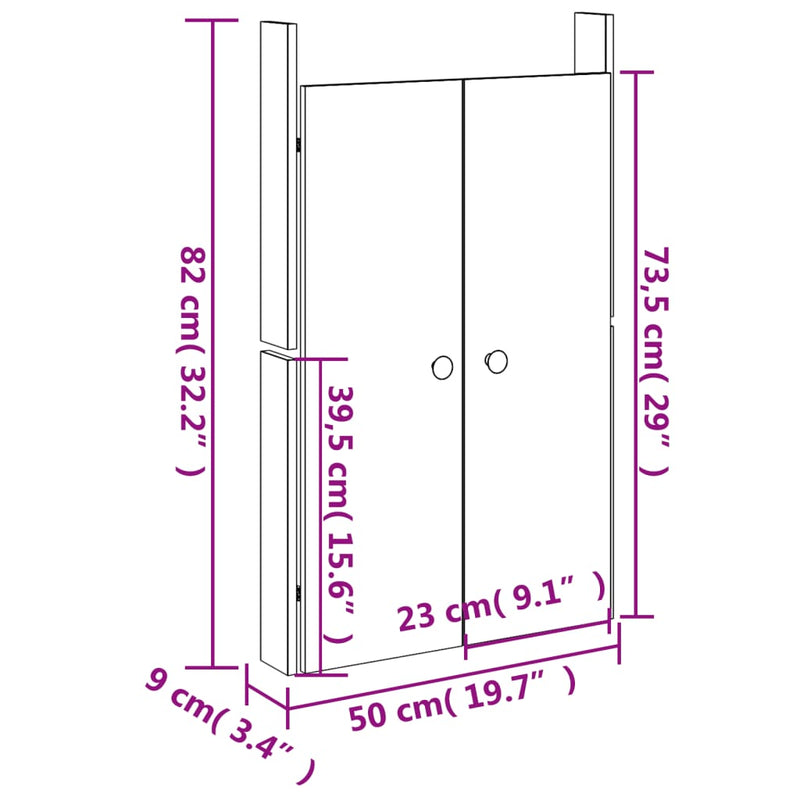 Outdoor Kitchen Doors 2 pcs White 50x9x82 cm Solid Wood Pine