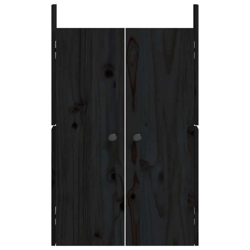 Outdoor Kitchen Doors Black 50x9x82 cm Solid Wood Pine