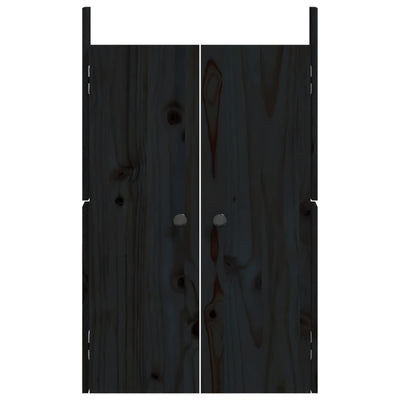 Outdoor Kitchen Doors 2 pcs Black 50x9x82 cm Solid Wood Pine