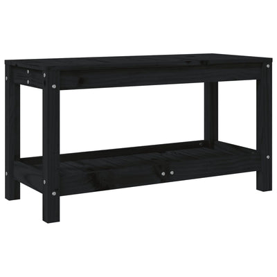 Garden Bench Black 82.5x35x45 cm Solid Wood Pine