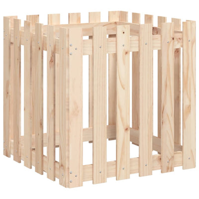 Garden Planter with Fence Design 60x60x60 cm Solid Wood Pine