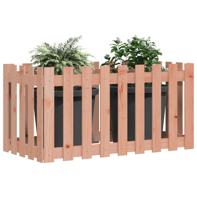 Garden Raised Bed with Fence Design 100x50x50 cm Solid Wood Douglas