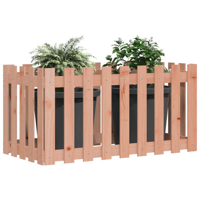 Garden Raised Bed with Fence Design 100x50x70 cm Solid Wood Douglas