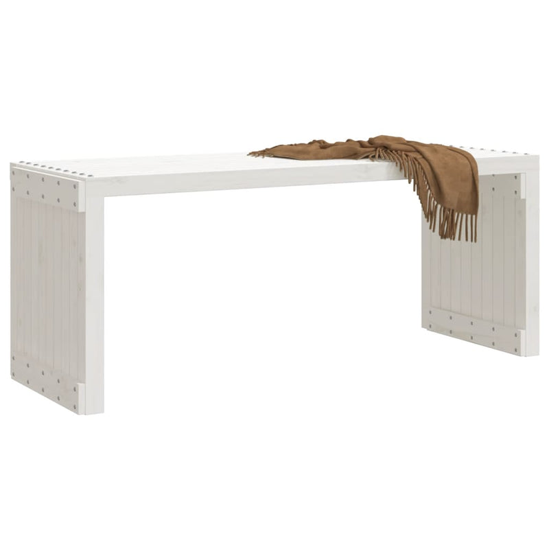 Garden Bench Extendable White 212.5x40.5x45 cm Solid Wood Pine