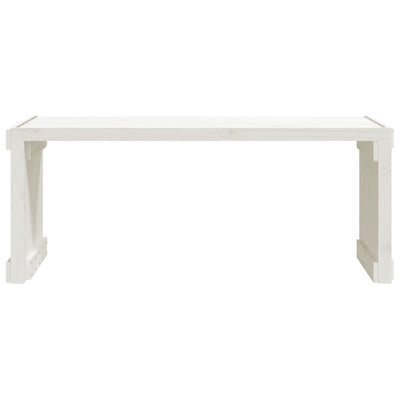 Garden Bench Extendable White 212.5x40.5x45 cm Solid Wood Pine