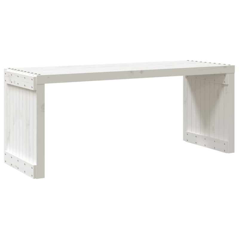 Garden Bench Extendable White 212.5x40.5x45 cm Solid Wood Pine