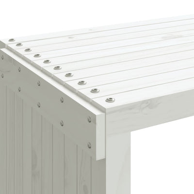 Garden Bench Extendable White 212.5x40.5x45 cm Solid Wood Pine