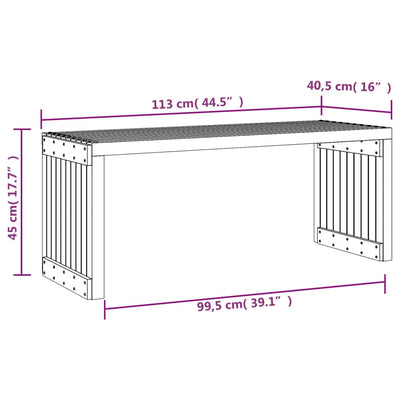 Garden Bench Extendable White 212.5x40.5x45 cm Solid Wood Pine