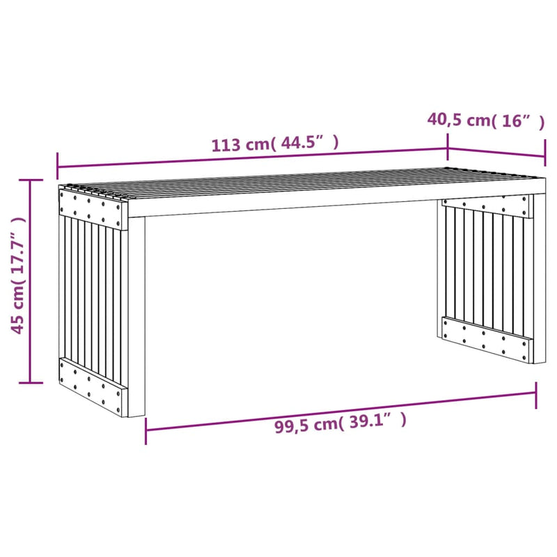 Garden Bench Extendable 212.5x40.5x45 cm Solid Wood Douglas