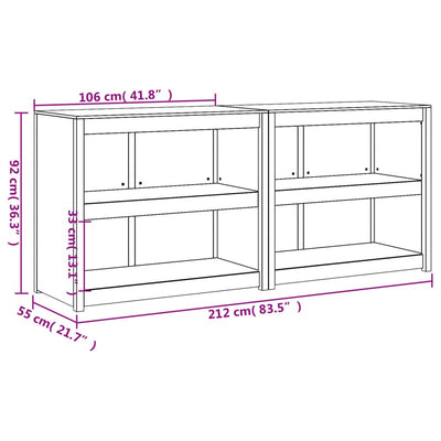 Outdoor Kitchen Cabinets 2 pcs Solid Wood Douglas