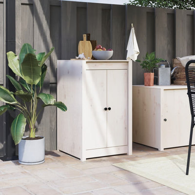 Outdoor Kitchen Cabinet White Solid Wood Pine