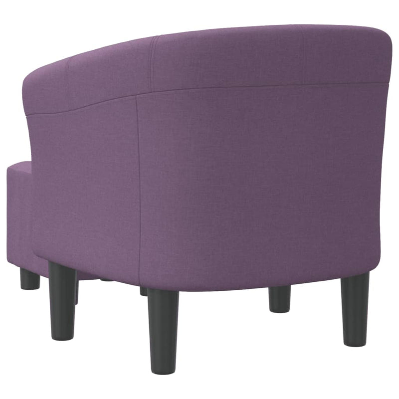 Tub Chair with Footstool Purple Fabric