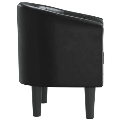 Tub Chair Black Faux Leather