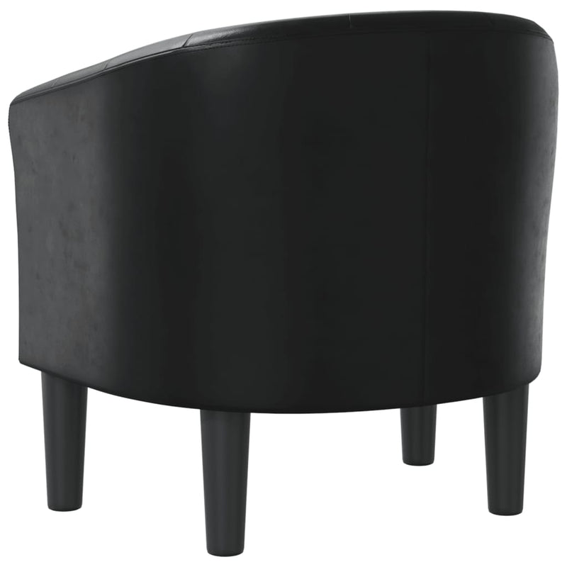 Tub Chair Black Faux Leather