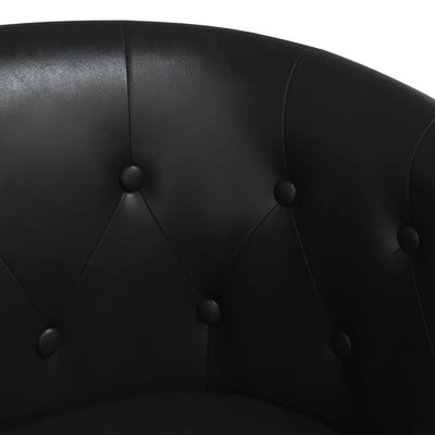 Tub Chair Black Faux Leather